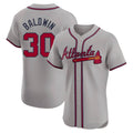 Kdoa A.Braves #30 Drake Baldwin player Gray Elite Road Stitched Jerseys
