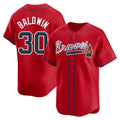 Kdoa A.Braves #30 Drake Baldwin player Red Limited Alternate Stitched Jerseys