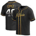 Kdoa A.Braves #40 Reynaldo Lopez player Black & Gold Replica en Alternate Stitched Jerseys