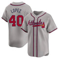 Kdoa A.Braves #40 Reynaldo Lopez player Gray Limited Away Stitched Jerseys