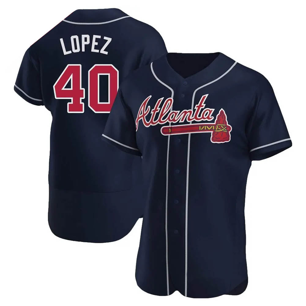 Kdoa A.Braves #40 Reynaldo Lopez player Navy Authentic Alternate Stitched Jerseys