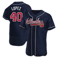 Kdoa A.Braves #40 Reynaldo Lopez player Navy Authentic Alternate Stitched Jerseys