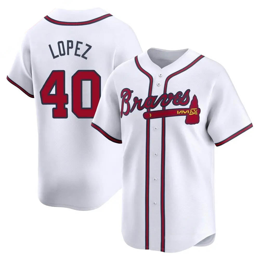 Kdoa A.Braves #40 Reynaldo Lopez player White Limited Home Stitched Jerseys