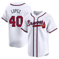 Kdoa A.Braves #40 Reynaldo Lopez player White Limited Home Stitched Jerseys