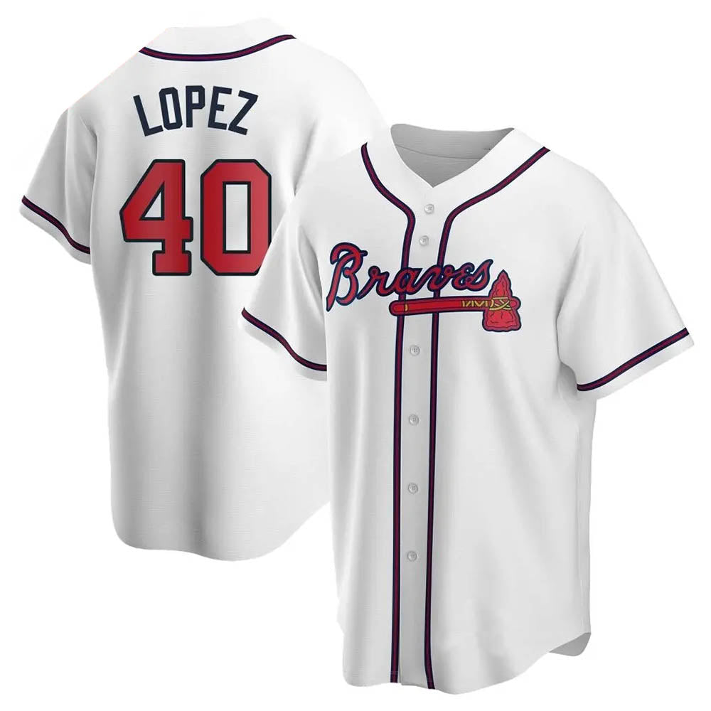 Kdoa A.Braves #40 Reynaldo Lopez player White Replica Home Stitched Jerseys