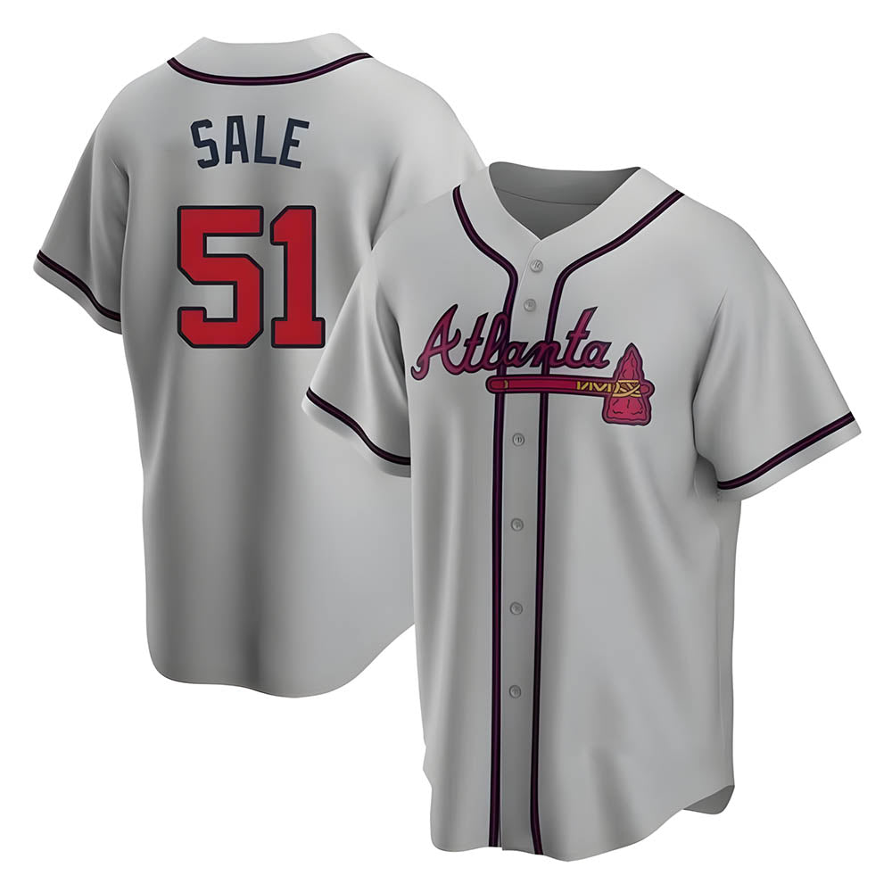 Kdoa A.Braves #51 Chris Sale Player Gray City Connect Stitched Jerseys