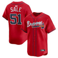 Kdoa A.Braves #51 Chris Sale Player Red Alternate Limited Stitched Jerseys