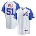 Kdoa A.Braves #51 Chris Sale Player White City Connect Limited Stitched Jerseys