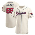 Kdoa A.Braves #66 Grant Holmes Player Cream Authentic Alternate Stitched Jerseys