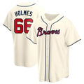 Kdoa A.Braves #66 Grant Holmes Player Cream Replica Alternate Stitched Jerseys