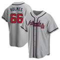 Kdoa A.Braves #66 Grant Holmes Player Gray Replica Road Stitched Jerseys