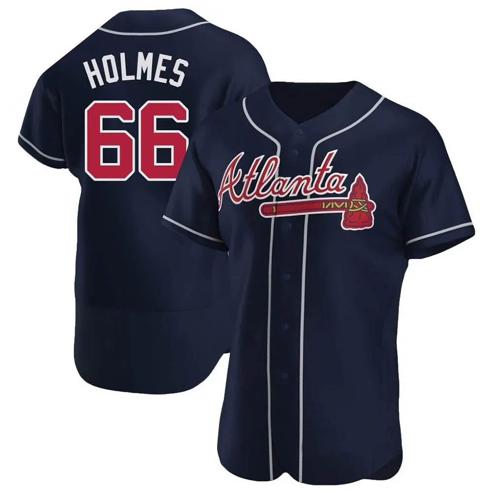 Kdoa A.Braves #66 Grant Holmes Player Navy Authentic Alternate Stitched Jerseys