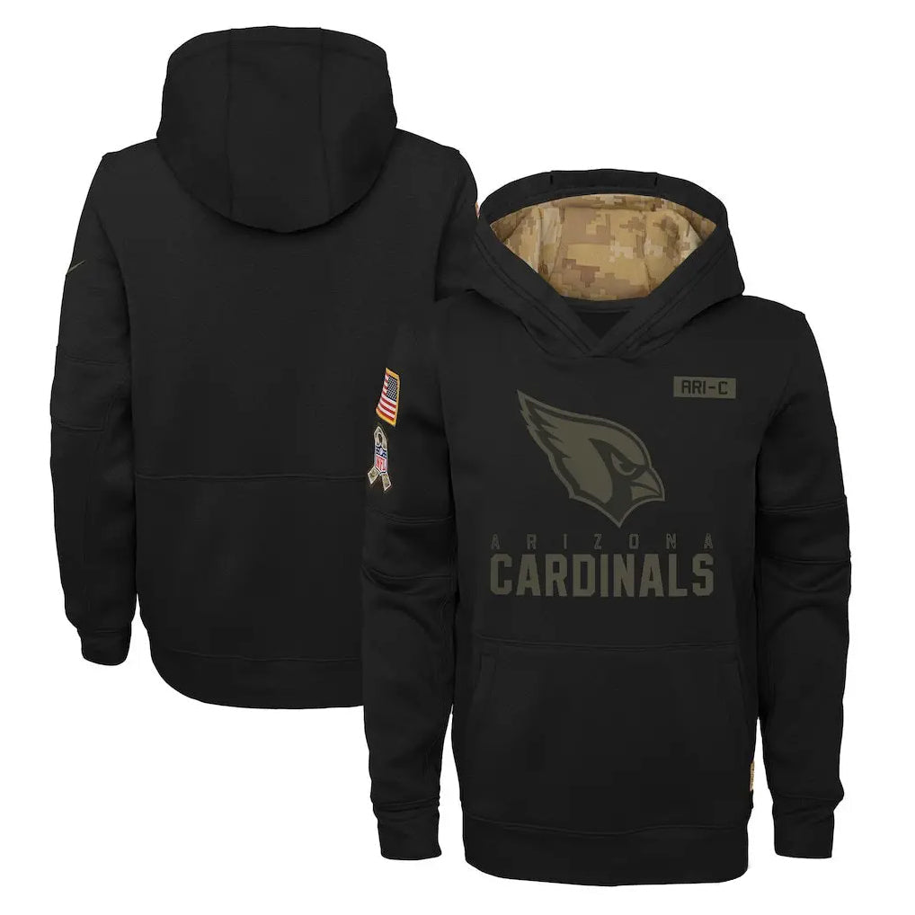 Kdoa A.Cardinals Black Salute to Service Pullover Hoodies Blank Player Stitched Jerseys