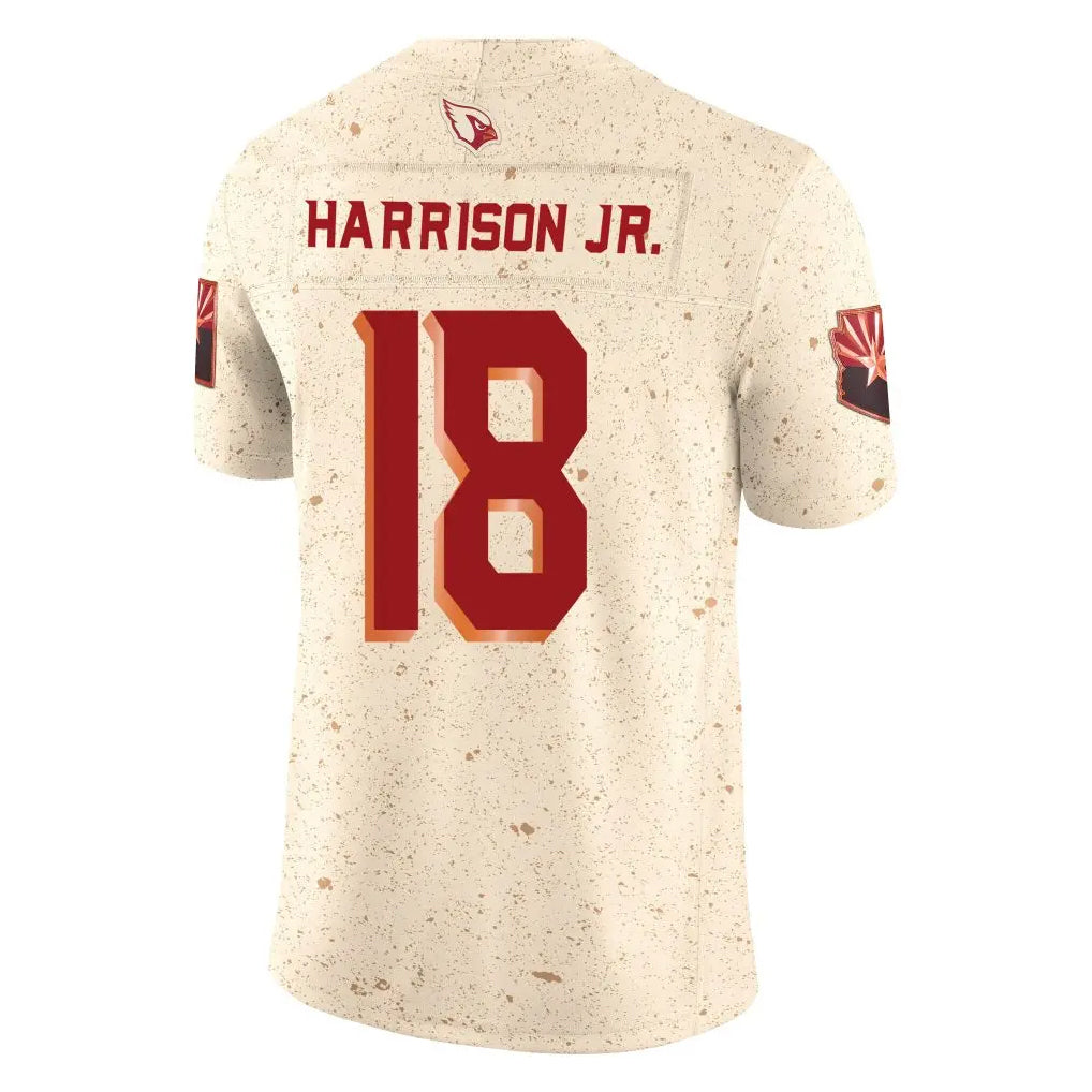 Kdoa A.Cardinals #18 Marvin Harrison Jr. Player Cream Rivalries Collection Vapor Limited Home Game Stitched Jerseys