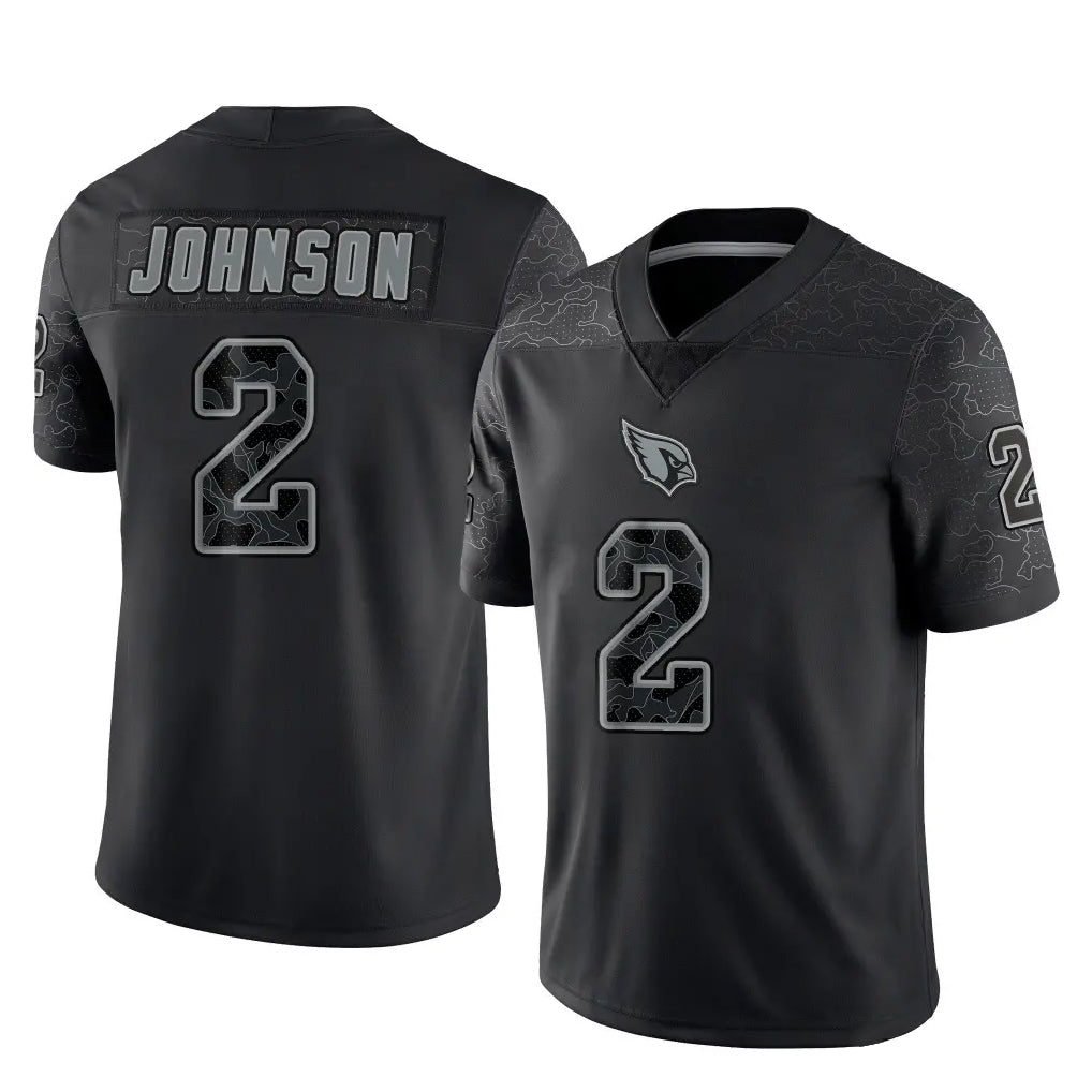 Kdoa A.Cardinals #2 Will Johnson Player Black RFLCTV Limited Home Game Stitched Jerseys