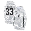 Kdoa A.Cardinals #33 Trey Benson Player Arctic Camo Salute to Service Hoodies Stitched Jerseys