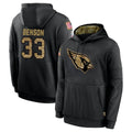 Kdoa A.Cardinals #33 Trey Benson Player Black Salute to Service Hoodies Stitched Jerseys