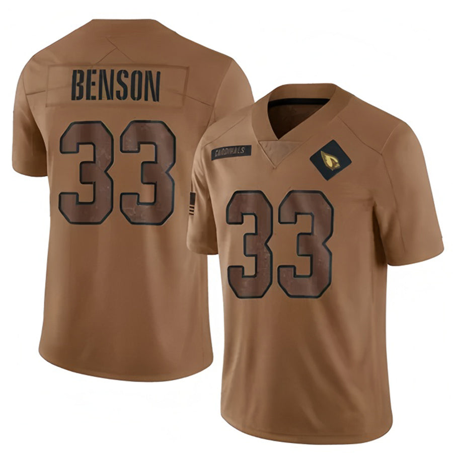 Kdoa A.Cardinals #33 Trey Benson Player Brown Salute To Service Limited Stitched Jerseys