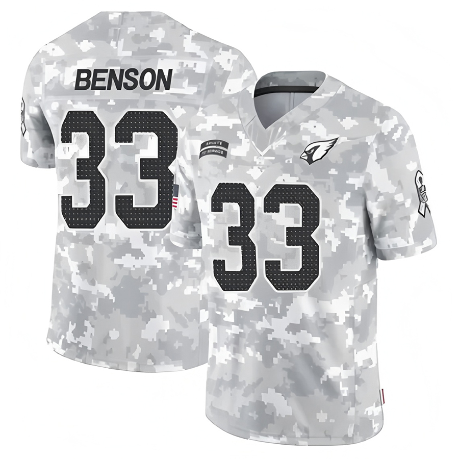 Kdoa A.Cardinals #33 Trey Benson Player Camo Salute to Service Limited Stitched Jerseys