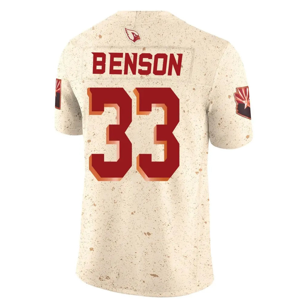 Kdoa A.Cardinals #33 Trey Benson Player Cream Rivalries Collection Vapor Limited Home Game Stitched Jerseys