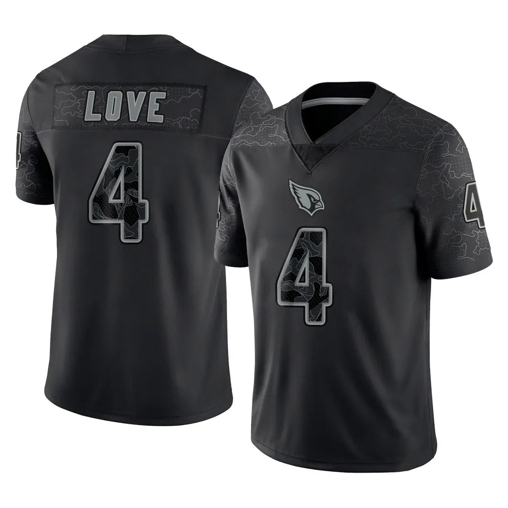 Kdoa A.Cardinals #4 Jeremiyah Love Player Black RFLCTV Limited Home Game Stitched Jerseys