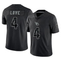 Kdoa A.Cardinals #4 Jeremiyah Love Player Black RFLCTV Limited Home Game Stitched Jerseys