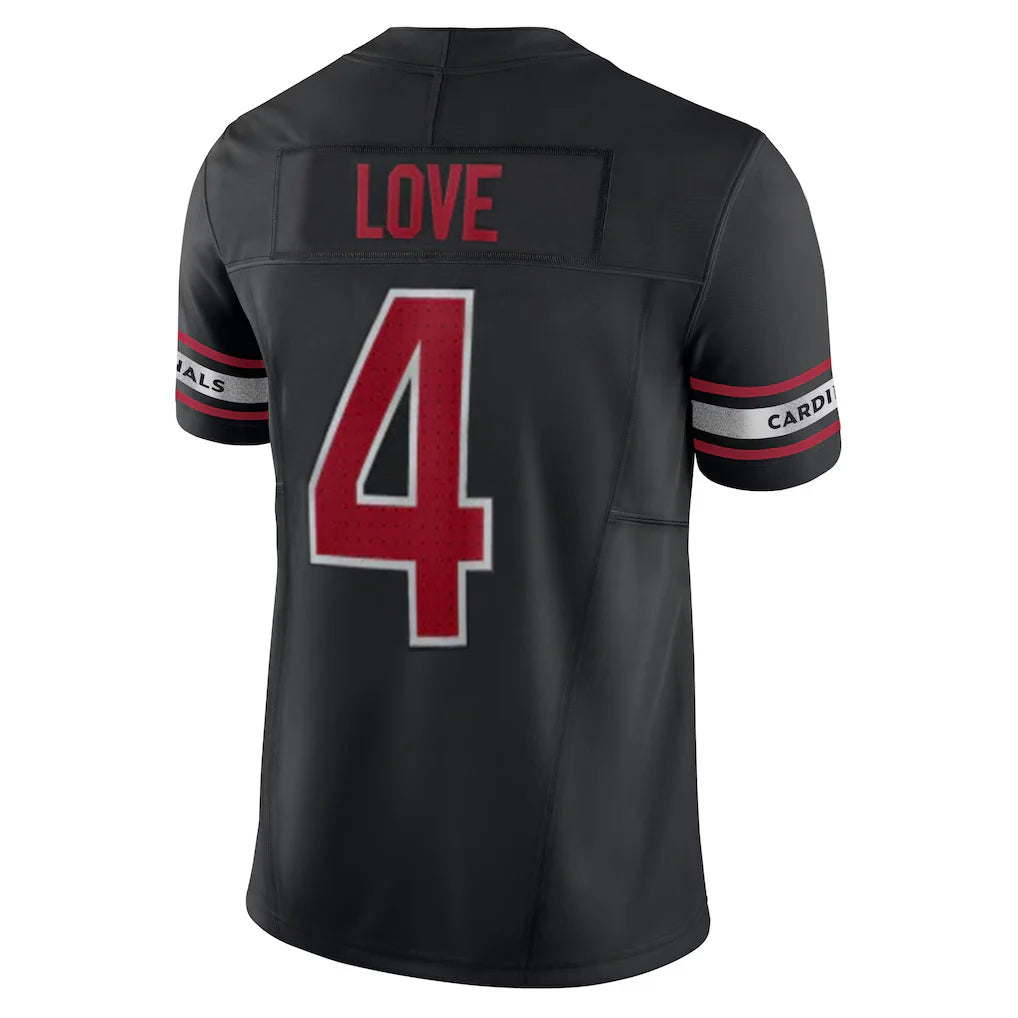 Kdoa A.Cardinals #4 Jeremiyah Love Player Black Vapor F.U.S.E. Limited Home Game Stitched Jerseys