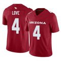 Kdoa A.Cardinals #4 Jeremiyah Love Player Cardinal Vapor F.U.S.E. Limited Home Game Stitched Jerseys