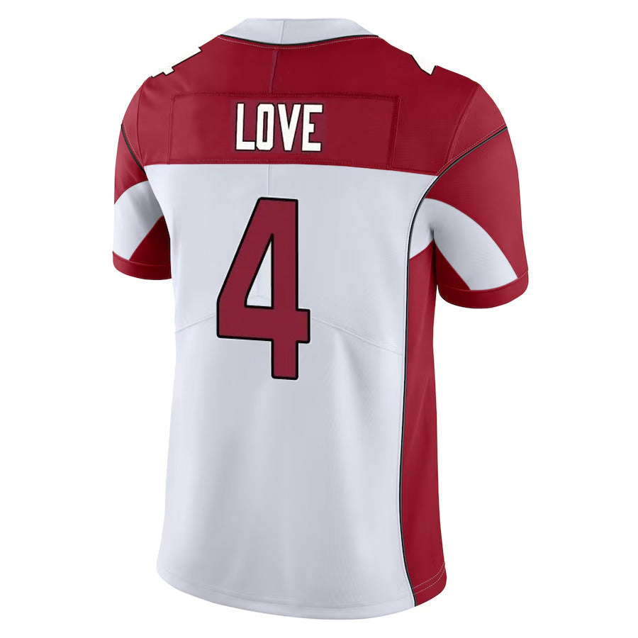 Kdoa A.Cardinals #4 Jeremiyah Love Player White Vapor Limited Home Game Stitched Jerseys