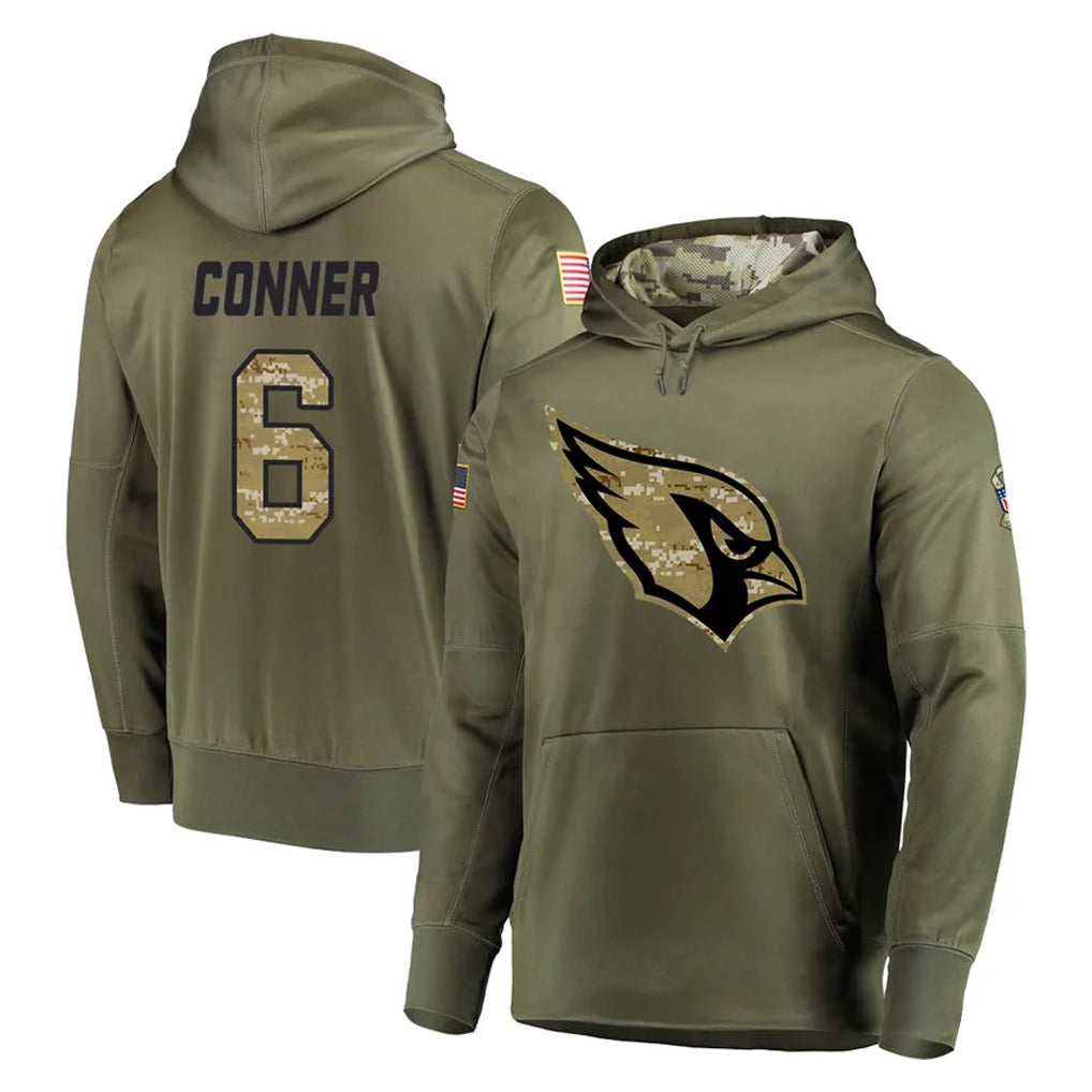 Kdoa A.Cardinals #6 James Conner Player Olive Salute to Service Limited Hoodie Stitched Jerseys