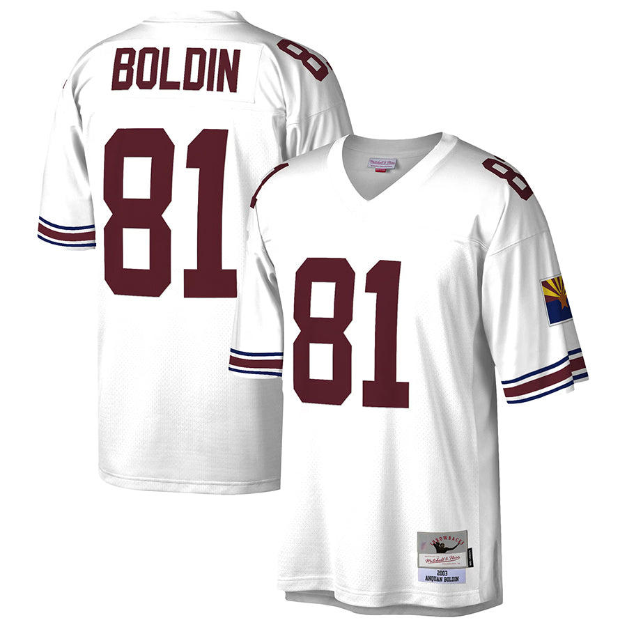 Kdoa A.Cardinals #81 Anquan Boldin Player Mitchell & Ness White Legacy Replica Stitched Jerseys