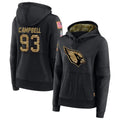 Kdoa A.Cardinals #93 Calais Campbell Player Black Salute to Service Hoodies Stitched Jerseys
