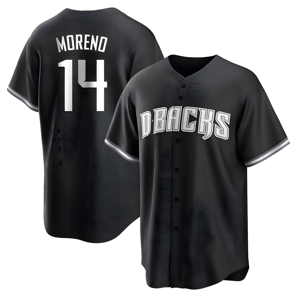 Kdoa A.Diamondbacks #14 Gabriel Moreno Player Black jersey White Replica Stitched Jerseys