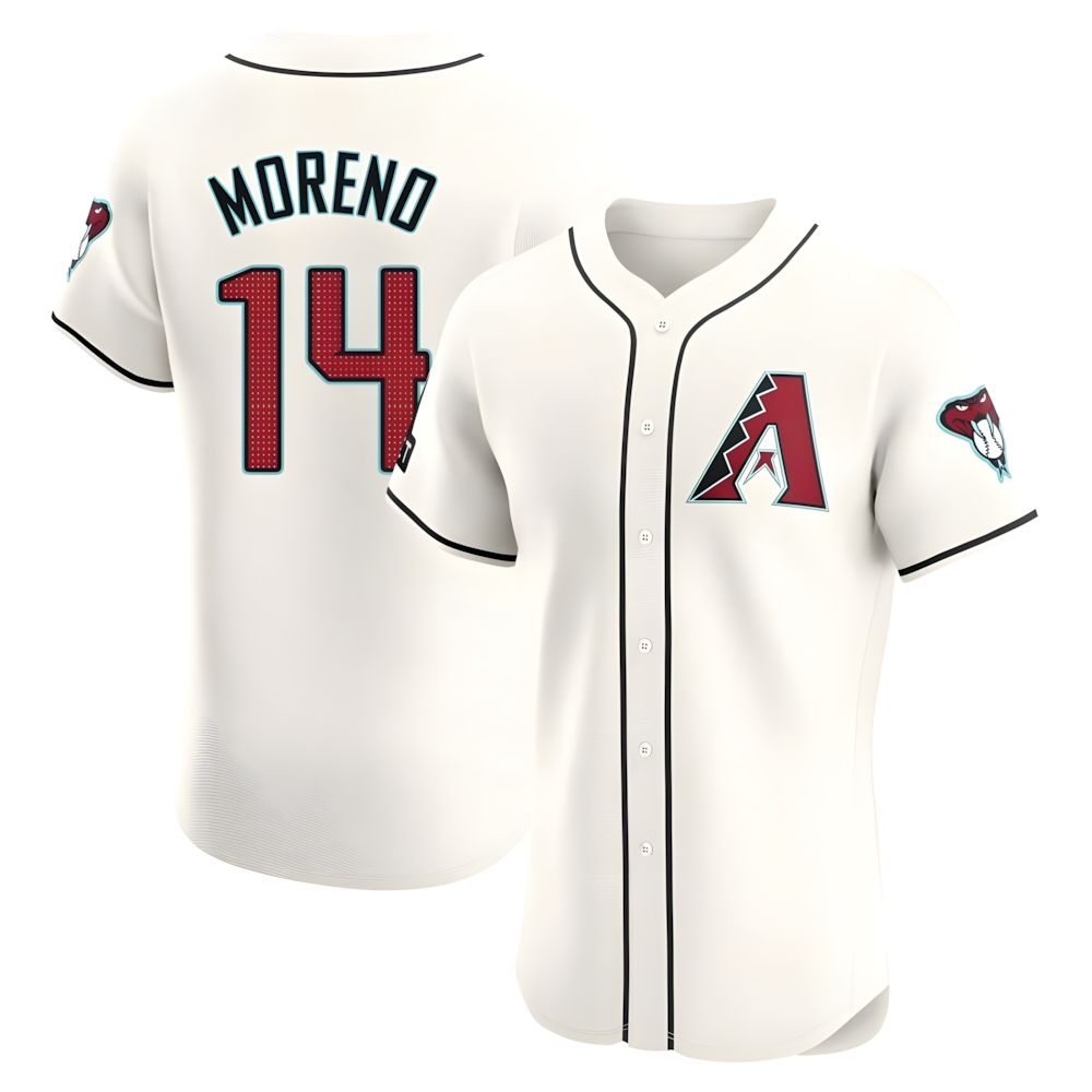 Kdoa A.Diamondbacks #14 Gabriel Moreno Player Cream Elite Home Patch Stitched Jerseys