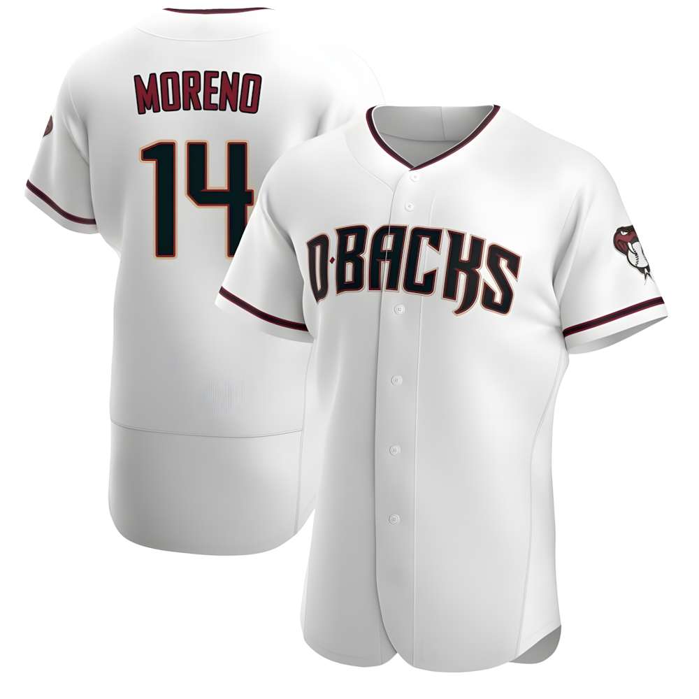 Kdoa A.Diamondbacks #14 Gabriel Moreno Player White Crimson Home Stitched Jerseys