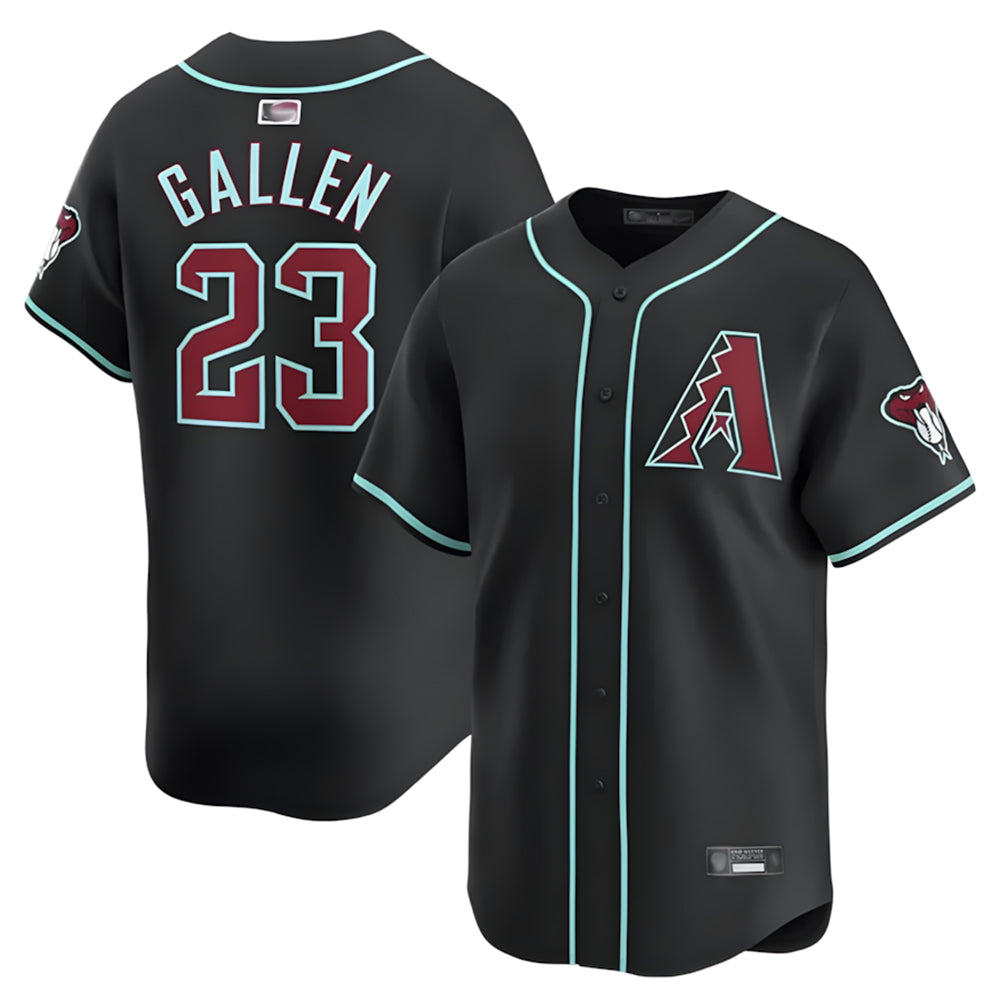 Kdoa A.Diamondbacks #23 Zac Gallen Player Black Replica Game Stitched Jerseys