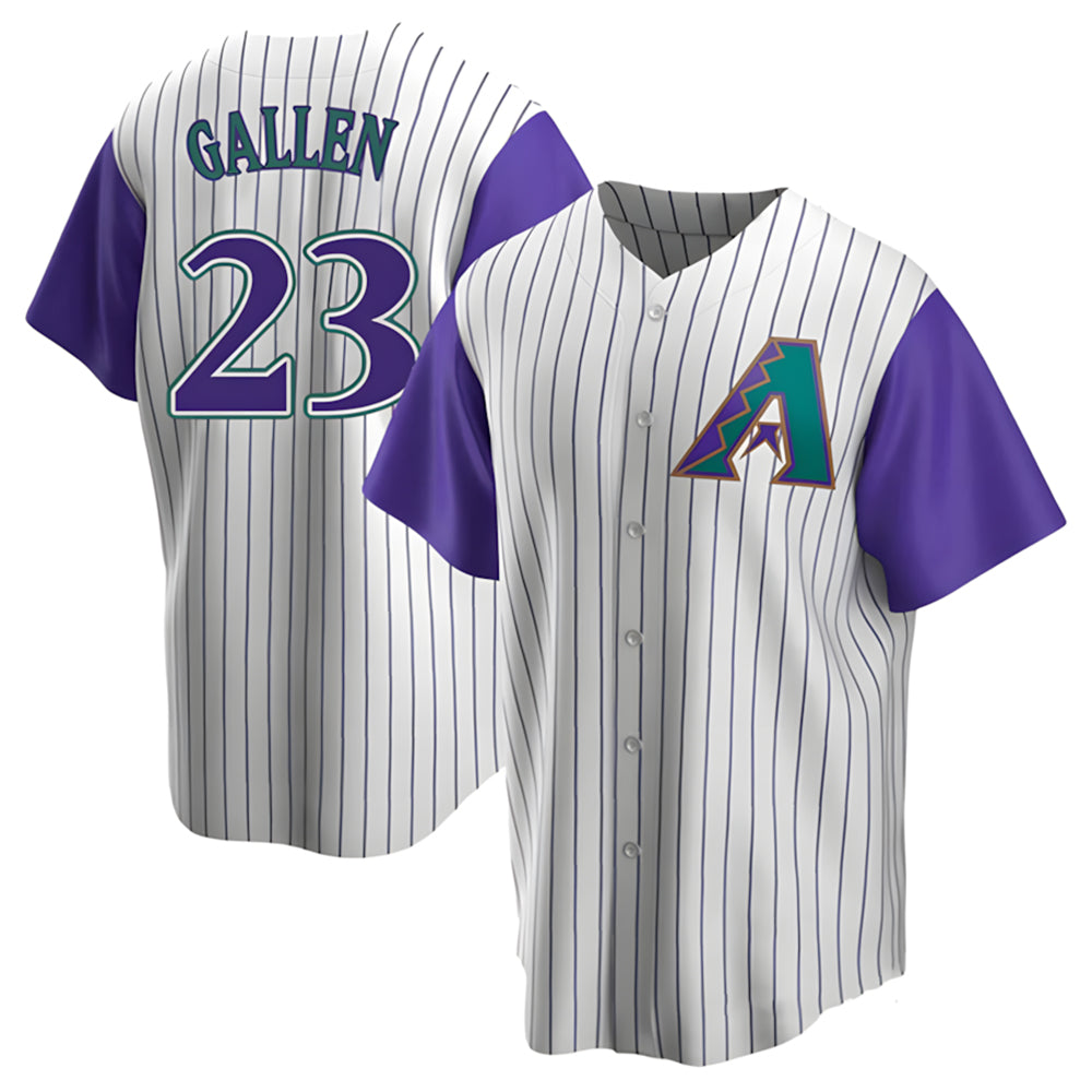 Kdoa A.Diamondbacks #23 Zac Gallen Player White-Purple Replica Stitched Jerseys