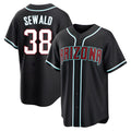 Kdoa A.Diamondbacks #38 Paul Sewald Player  Black Replica Fashion Out Stitched Jersey