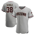 Kdoa A.Diamondbacks #38 Paul Sewald Player Gray Authentic Road Stitched Jersey
