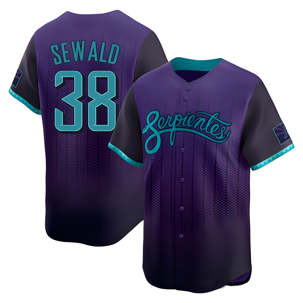Kdoa A.Diamondbacks #38 Paul Sewald Player Purple Limited 2025 City Connect Stitched Jersey
