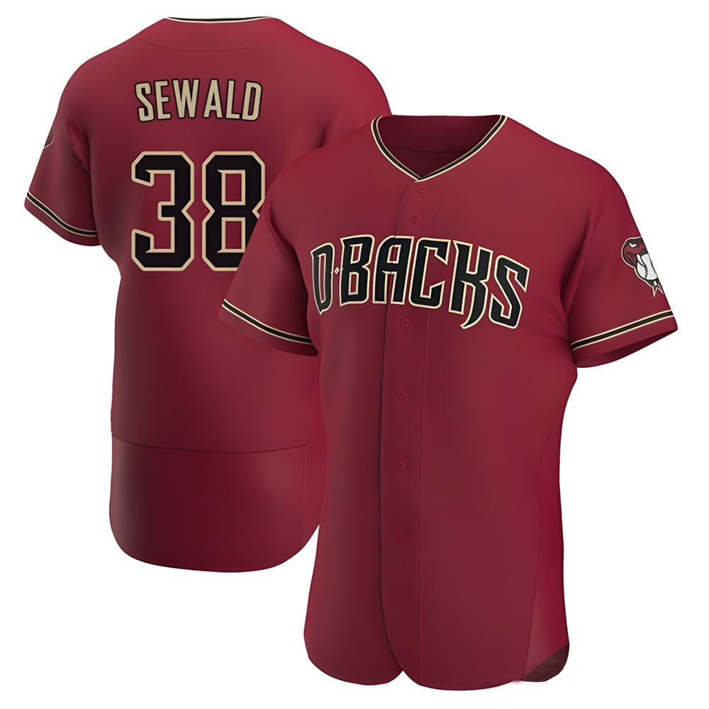 Kdoa A.Diamondbacks #38 Paul Sewald Player Red Crimson Alternate Stitched Jersey