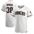 Kdoa A.Diamondbacks #38 Paul Sewald Player White Authentic Crimson Home Stitched Jersey