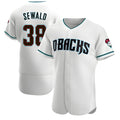 Kdoa A.Diamondbacks #38 Paul Sewald Player White Teal Authentic Alternate Stitched Jersey