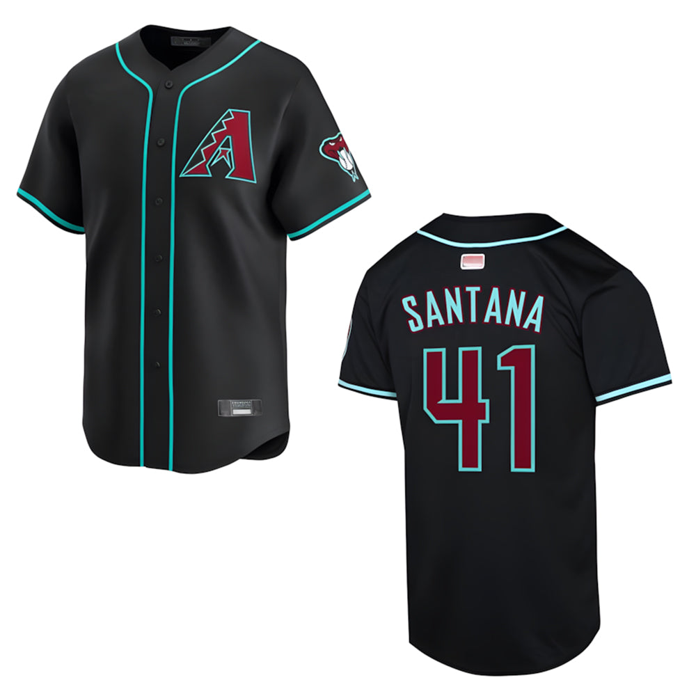Kdoa A.Diamondbacks #41 Carlos Santana Player Black Player game time Stitched Jersey