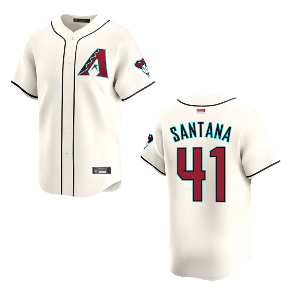 Kdoa A.Diamondbacks #41 Carlos Santana Player Cream game time Stitched Jersey