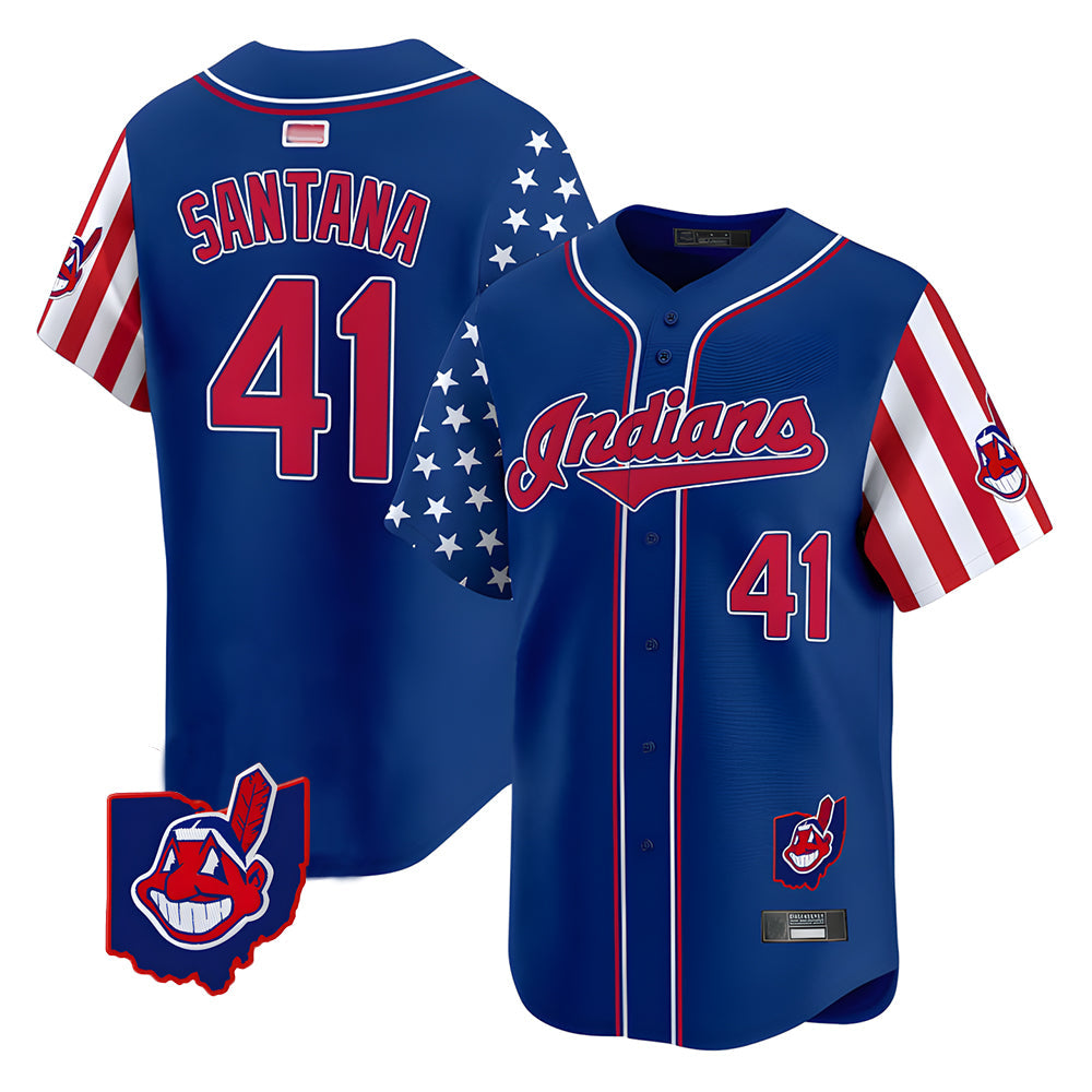 Kdoa A.Diamondbacks #41 Carlos Santana Player Royal Independence Day Vapor Premier Limited Stitched Jersey