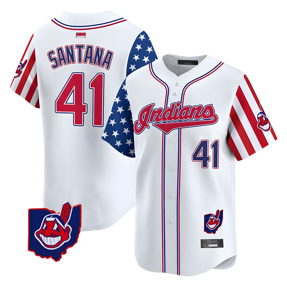 Kdoa A.Diamondbacks #41 Carlos Santana Player White Independence Day Vapor Premier Limited Stitched Jersey