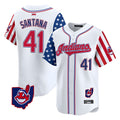 Kdoa A.Diamondbacks #41 Carlos Santana Player White Independence Day Vapor Premier Limited Stitched Jersey