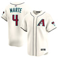 Kdoa A.Diamondbacks #4 Ketel Marte Player Cream Limited Stitched Jerseys