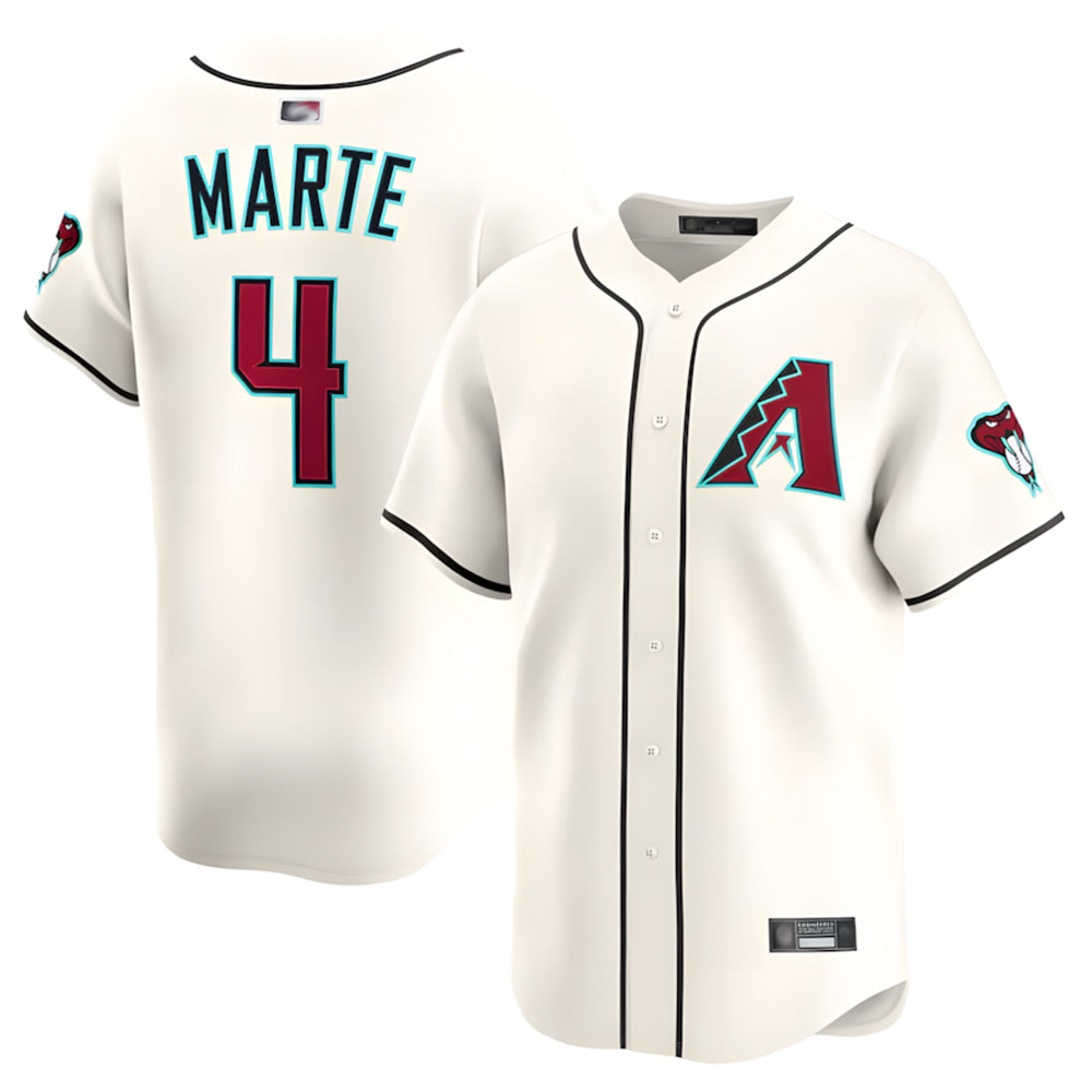 Kdoa A.Diamondbacks #4 Ketel Marte Player Cream Limited Stitched Jerseys